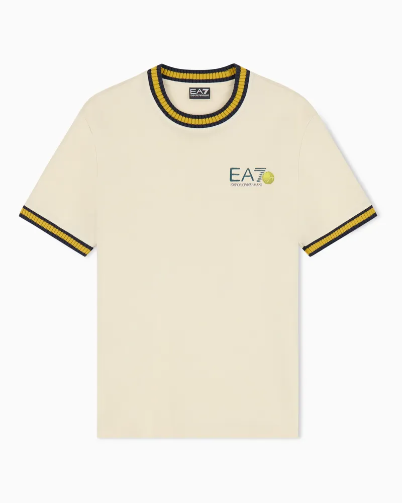 EA7 T-Shirt Graphic Series aus Baumwolljersey im Regular Fit Beige