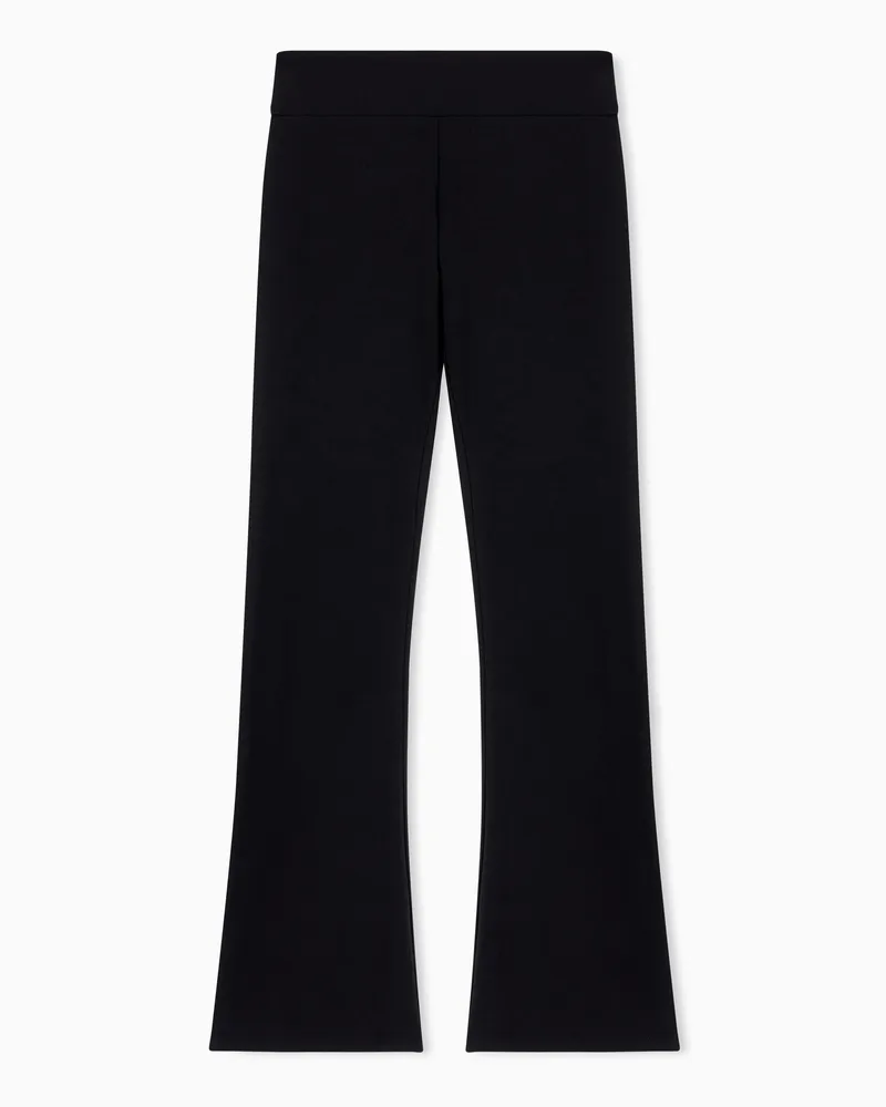 EA7 Core Lady Bootcut-Leggings aus Baumwollstretch-Jersey Schwarz