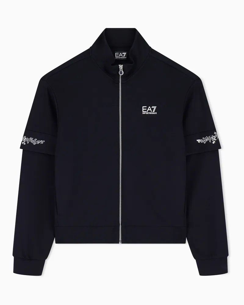 EA7 Sweatshirt Logo Series aus Modaljersey im Regular Fit Schwarz