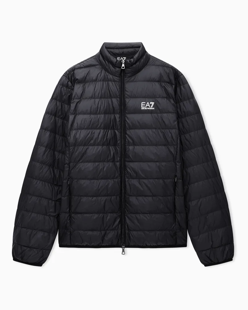 EA7 Core Identity packbare Daunenjacke Schwarz