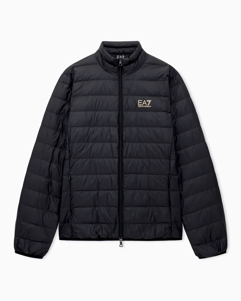 EA7 Core Identity packbare Daunenjacke Schwarz