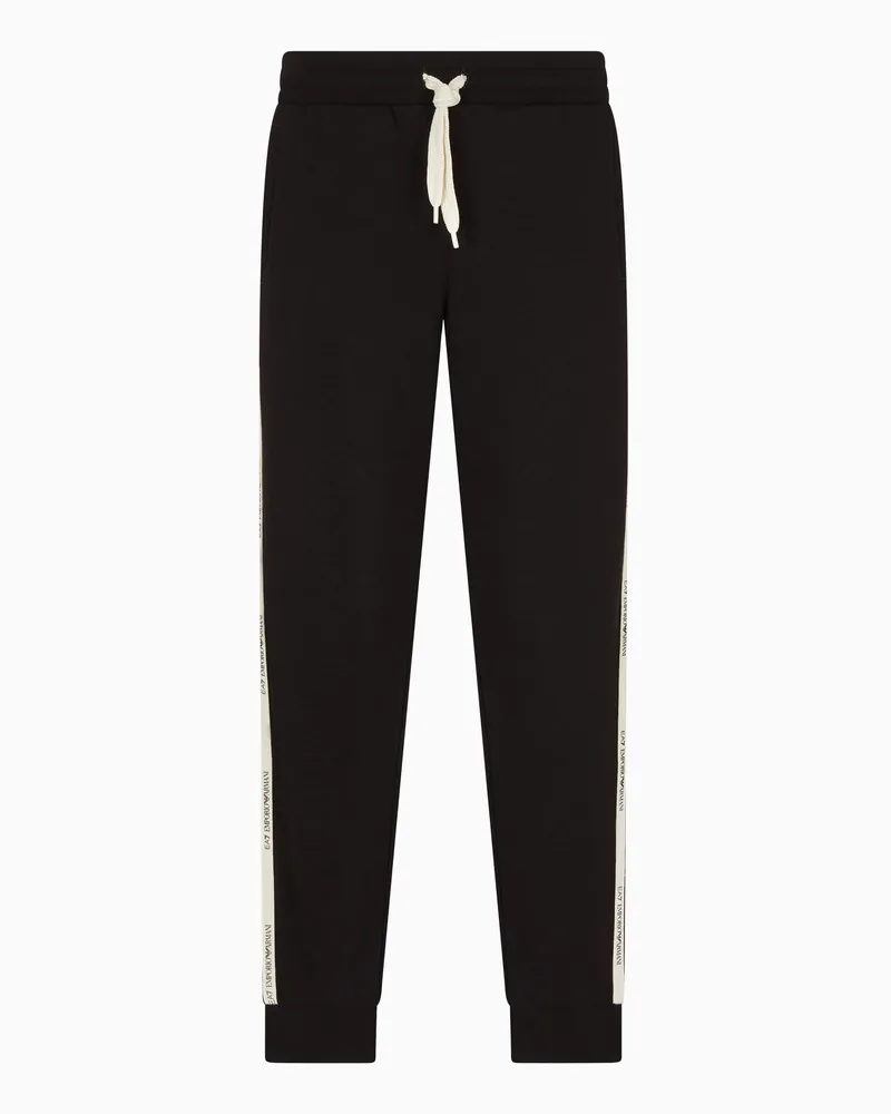 EA7 Logo Series Jogginghose aus einer Baumwollmischung Schwarz