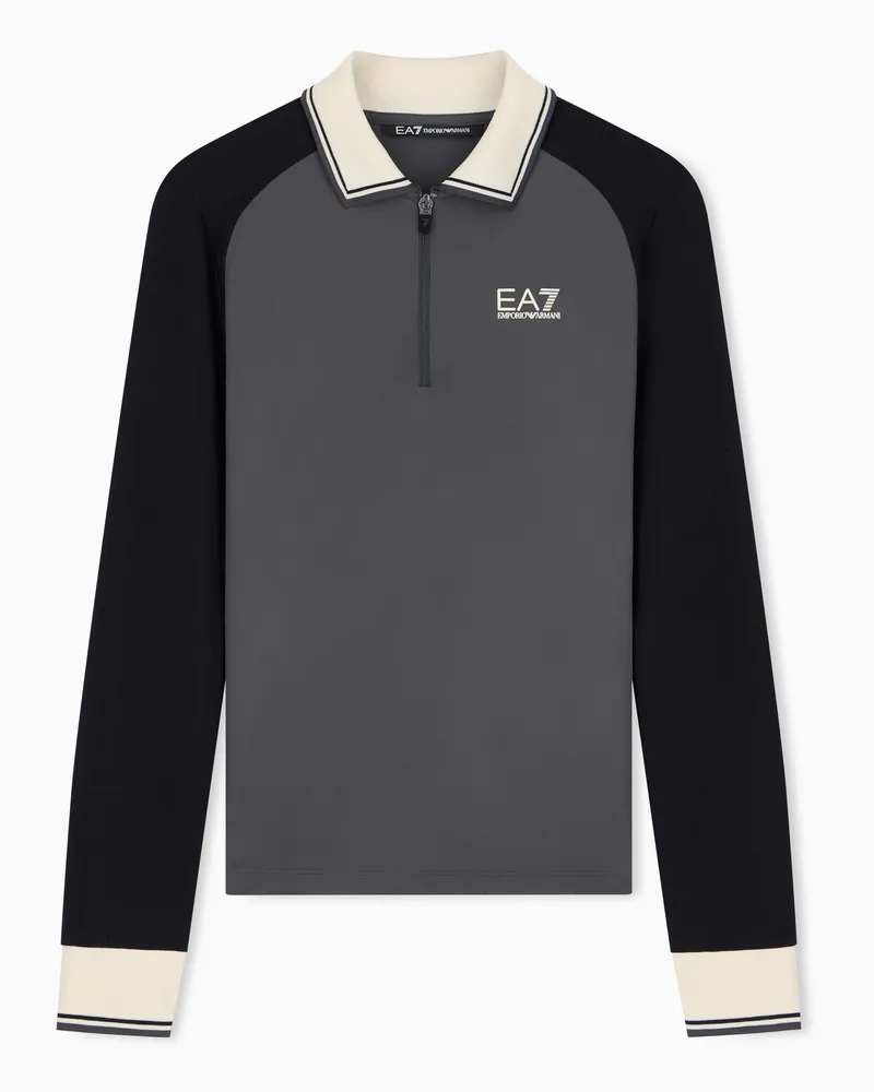 EA7 Poloshirt Golf Pro im Regular Fit aus Stretch-Piqué Grau
