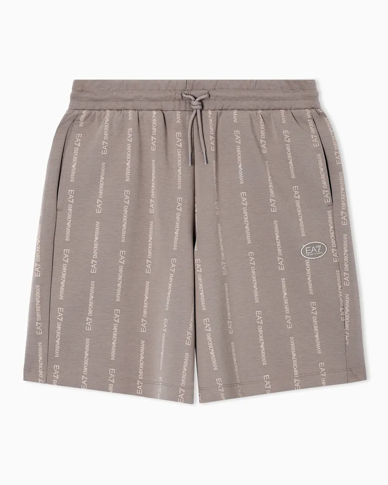 EA7 Bermudashorts Graphic Series aus Baumwoll-Mischung Beige