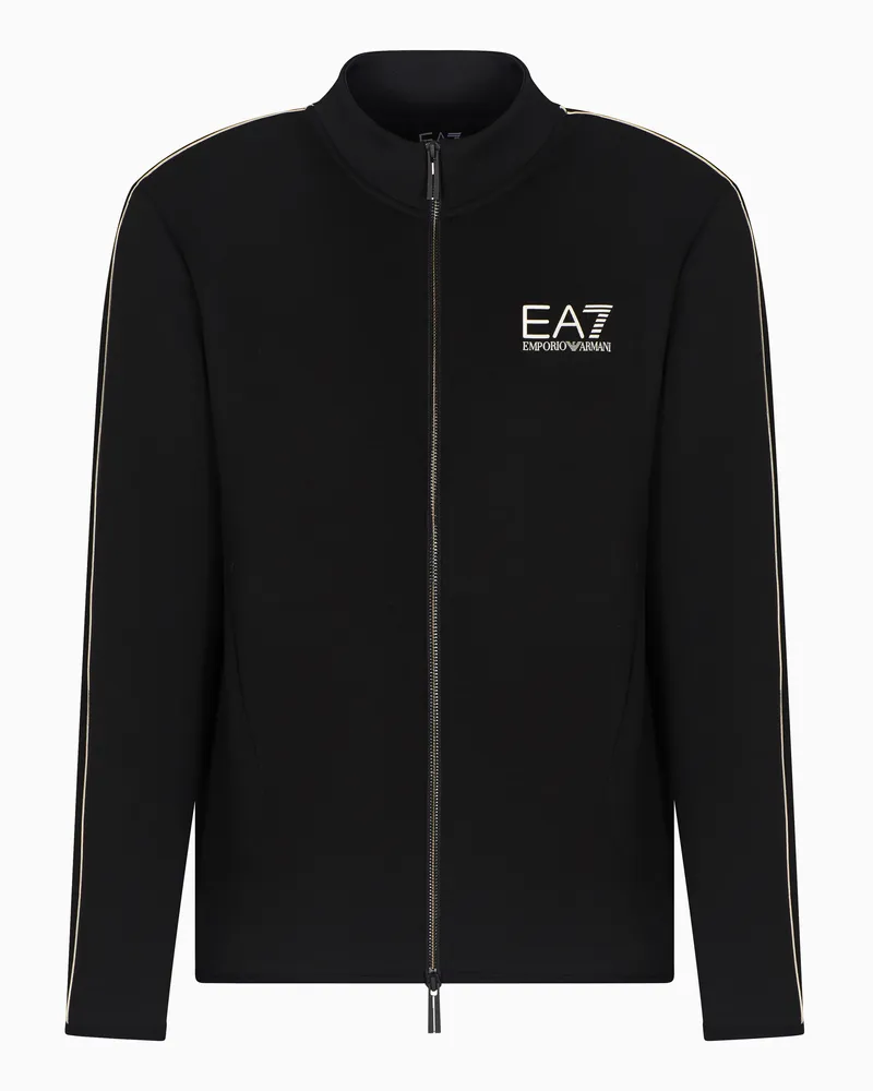 EA7 Gold Label Sweatshirt aus einer Viskose-Mischung Schwarz
