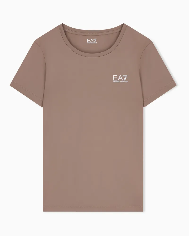 EA7 Dynamic athlete T-Shirt Vigor7-Funktionsgewebe mit Rundhals Braun