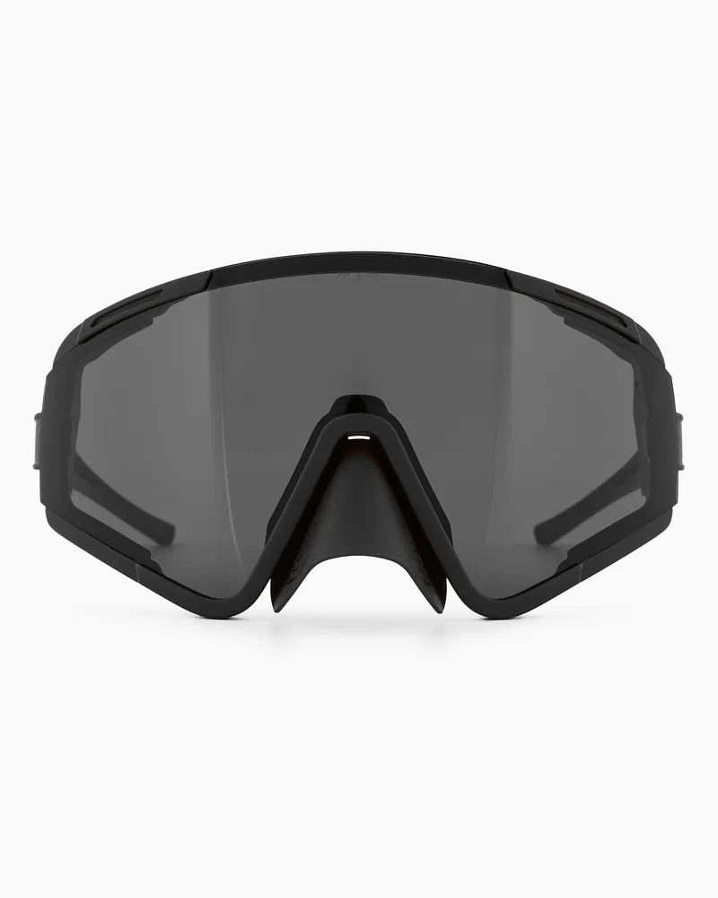 EA7 Unisex-Sport-Sonnenbrille mit unregelmäßiger Form Schwarz
