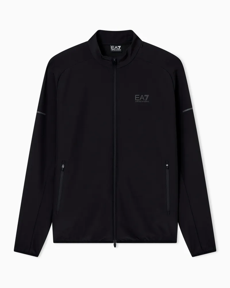 EA7 Dynamic Athlete Sweatshirt mit Reißverschluss, gefertigt aus Natural-VENTUS7-Funktionsgewebe Schwarz