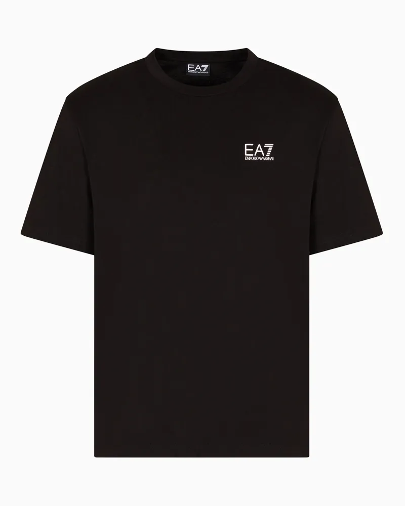 EA7 ASV Urban Escape T-Shirt mit Rundhalsausschnitt aus Bio-Jersey Schwarz