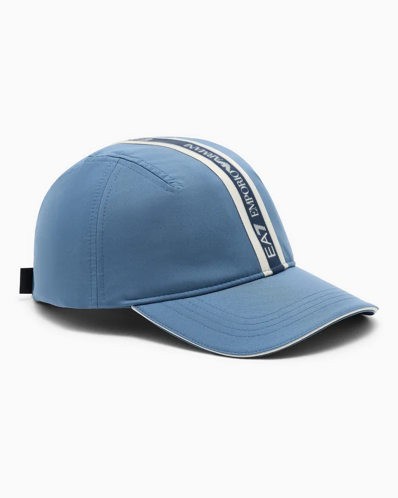 EA7 Baseballkappe Logo Series mit Innenfutter aus Baumwolle Hellblau