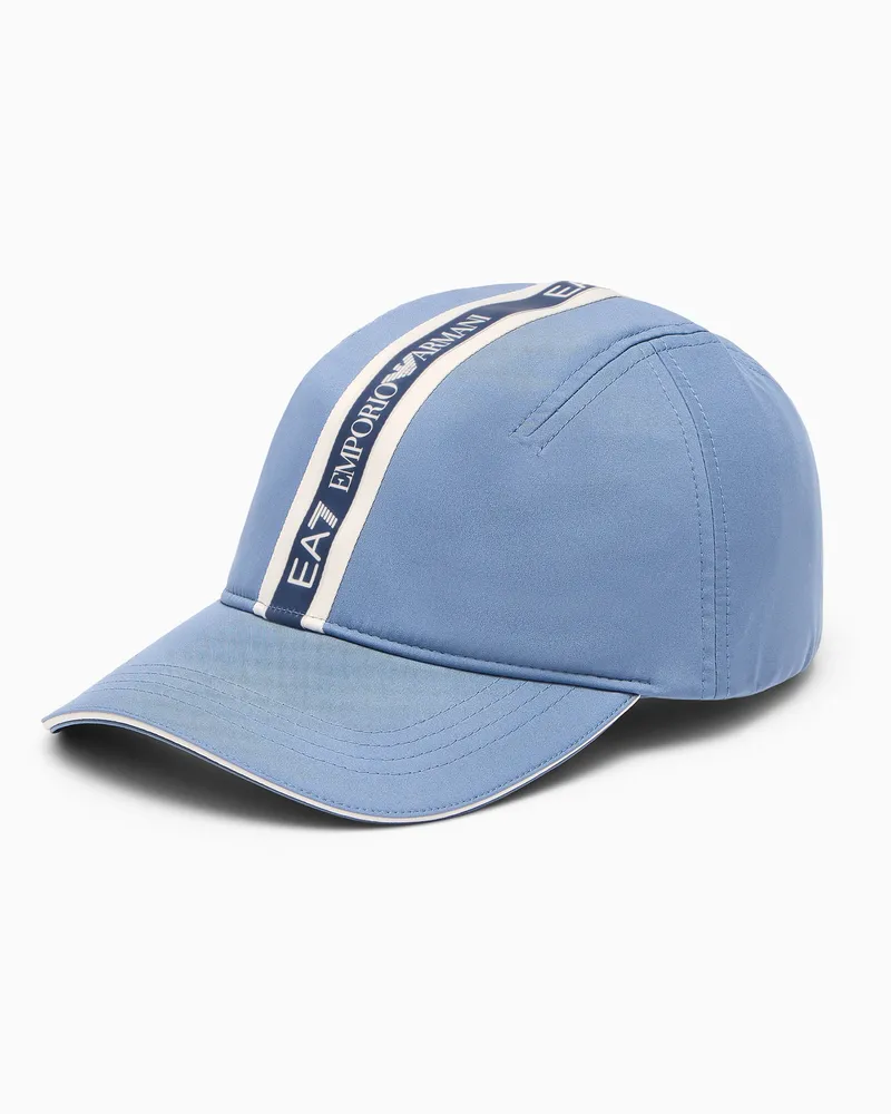 EA7 Baseballkappe Logo Series mit Innenfutter aus Baumwolle Hellblau