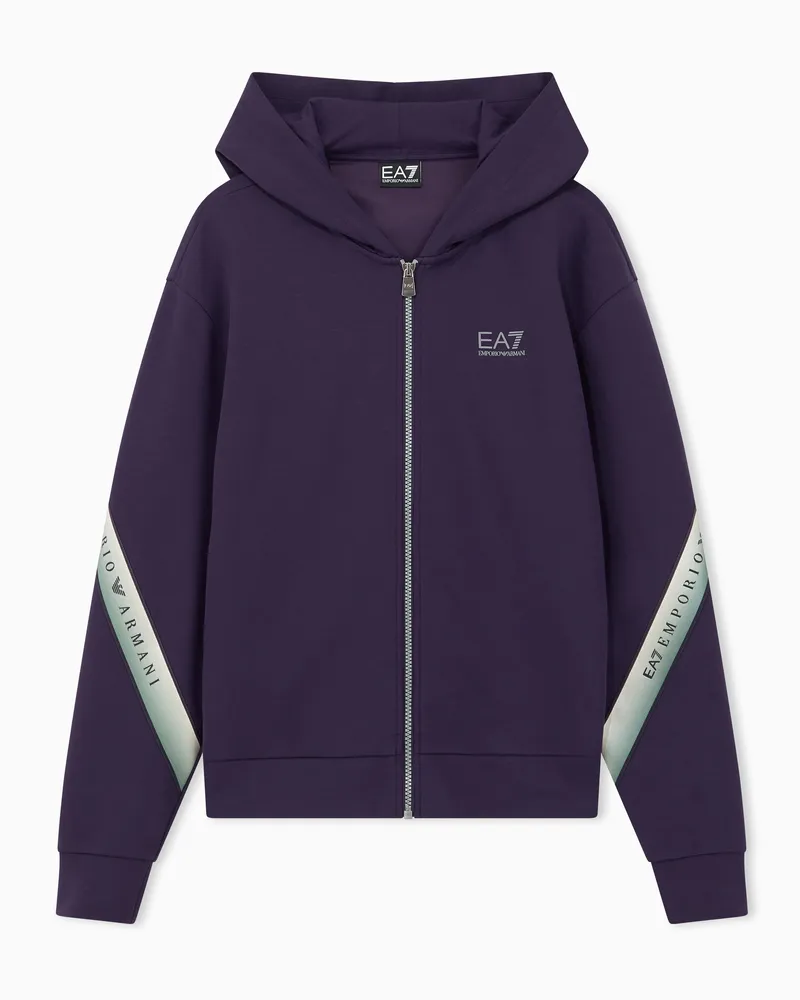 EA7 Sweatjacke Natural Ventus 7 mit Kapuze und Reißverschluss Violett