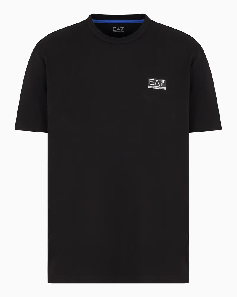 EA7 Dynamic Athlete Rundhals-T-Shirt aus „Natural VENTUS7“-Funktionsgewebe Schwarz