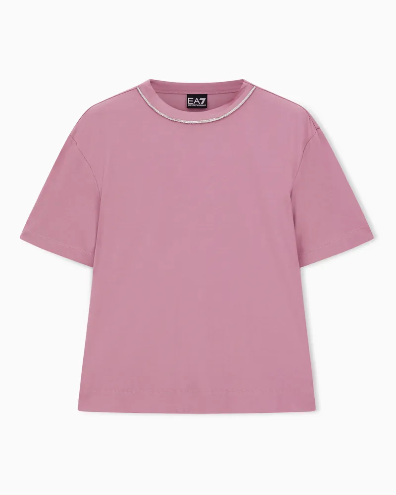 EA7 Precious T-Shirt mit Rundhalsausschnitt aus Viskosemischung Pink