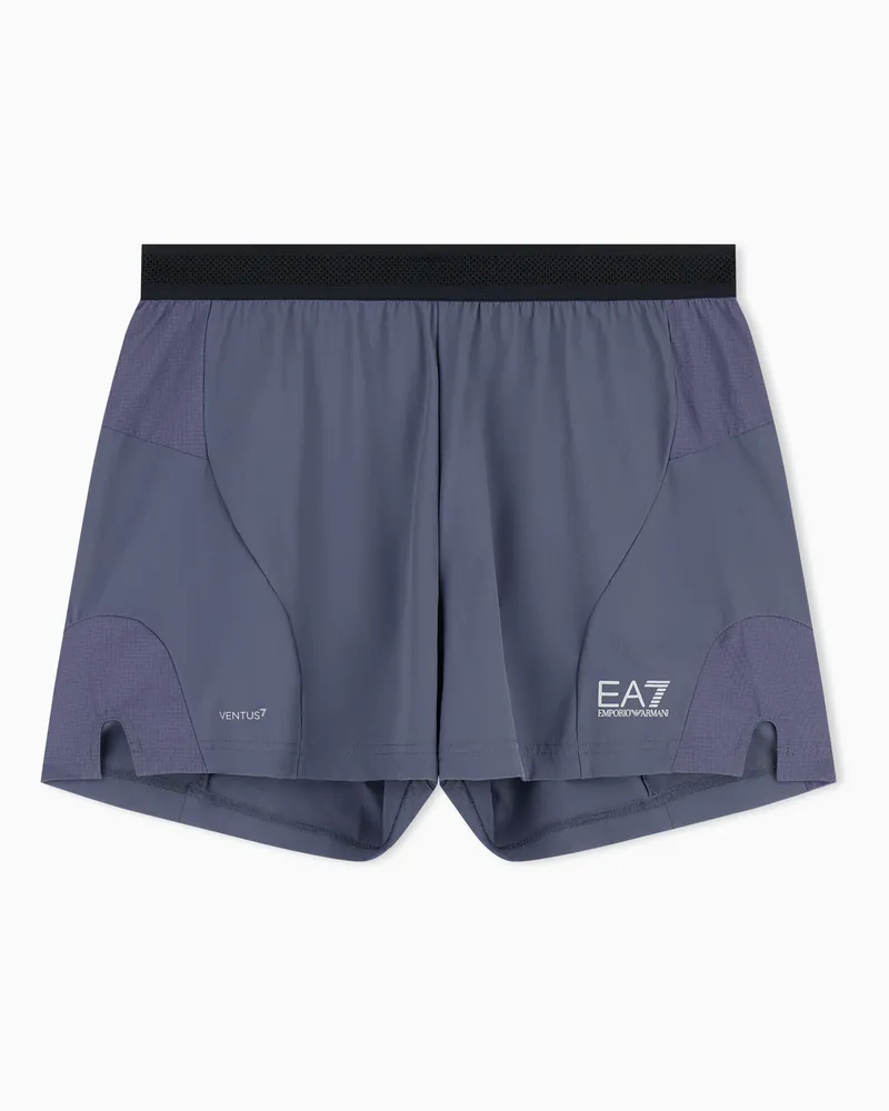 EA7 Shorts Ventus 7 aus atmungsaktivem Funktionsgewebe Blau