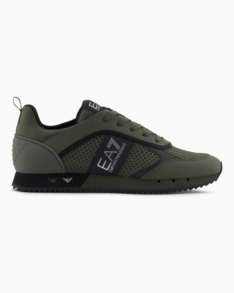 EA7 Black and White Laces-Sneaker Grün