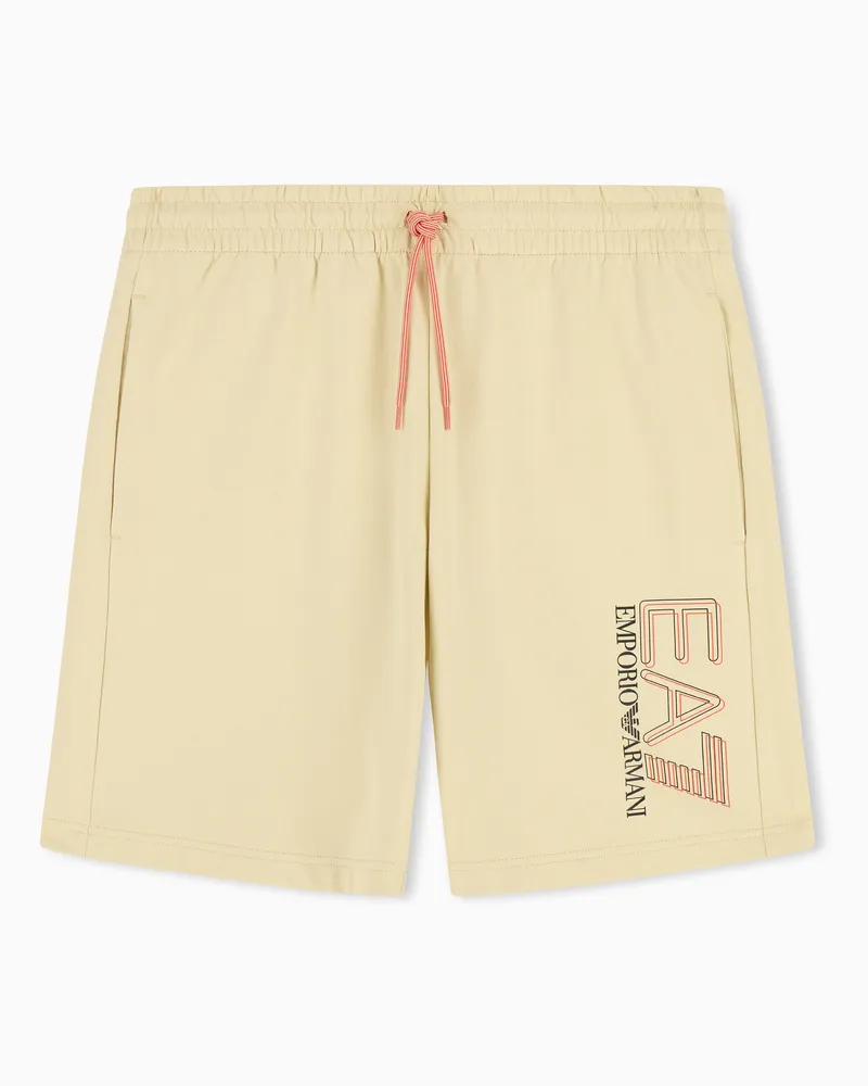EA7 Visibility Shorts aus reiner Baumwolle Beige