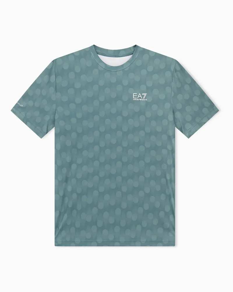 EA7 T-Shirt Tennis Pro Regular Passform aus Jersey mit Grafik Grün