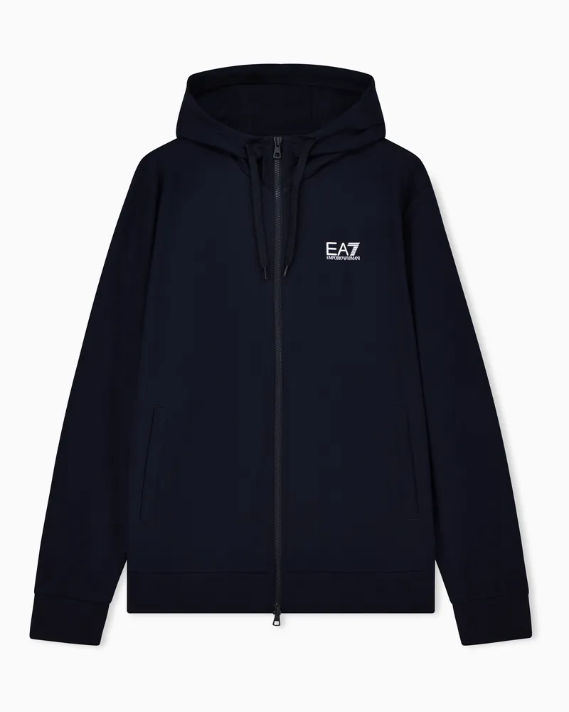 EA7 Core Identity Sweatshirt mit Rundhalsausschnitt aus Baumwolle Blau
