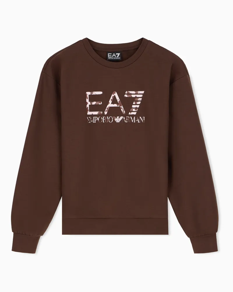 EA7 Sweatshirt Graphic Series Girl aus Baumwolljersey Braun