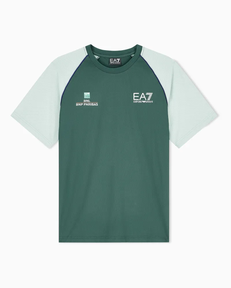 EA7 Internazionali BNL d’Italia T-Shirt, gefertigt aus VENTUS7 Funktionsgewebe Grün