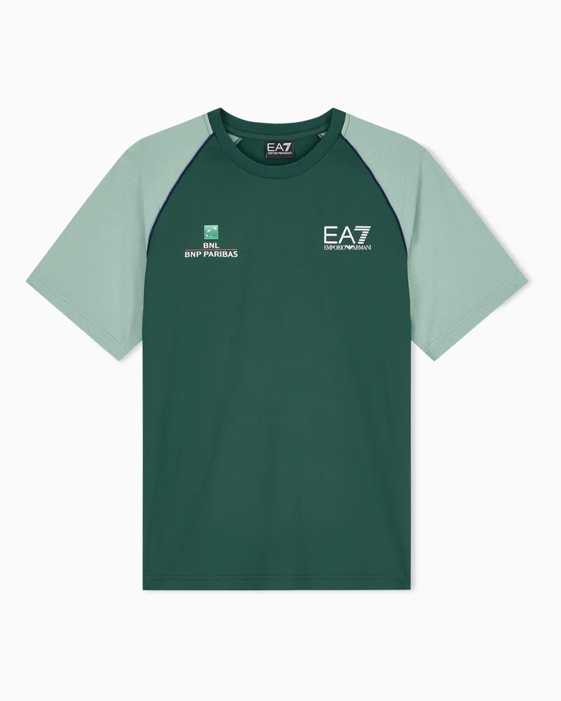 EA7 Internazionali BNL d’Italia T-Shirt, gefertigt aus VENTUS7 Funktionsgewebe Grün