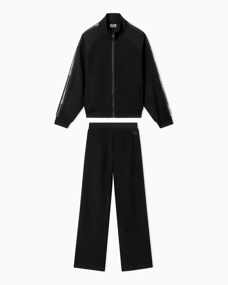 EA7 Logo Series Trainingsanzug aus einer elastischen Modalmischung Schwarz