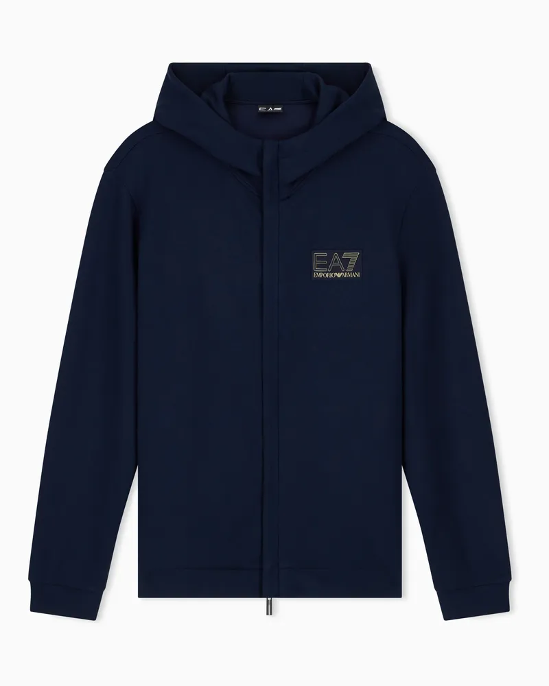 EA7 Sweatshirt Premium Label im Regular Fit aus Viskosejersey Marineblau