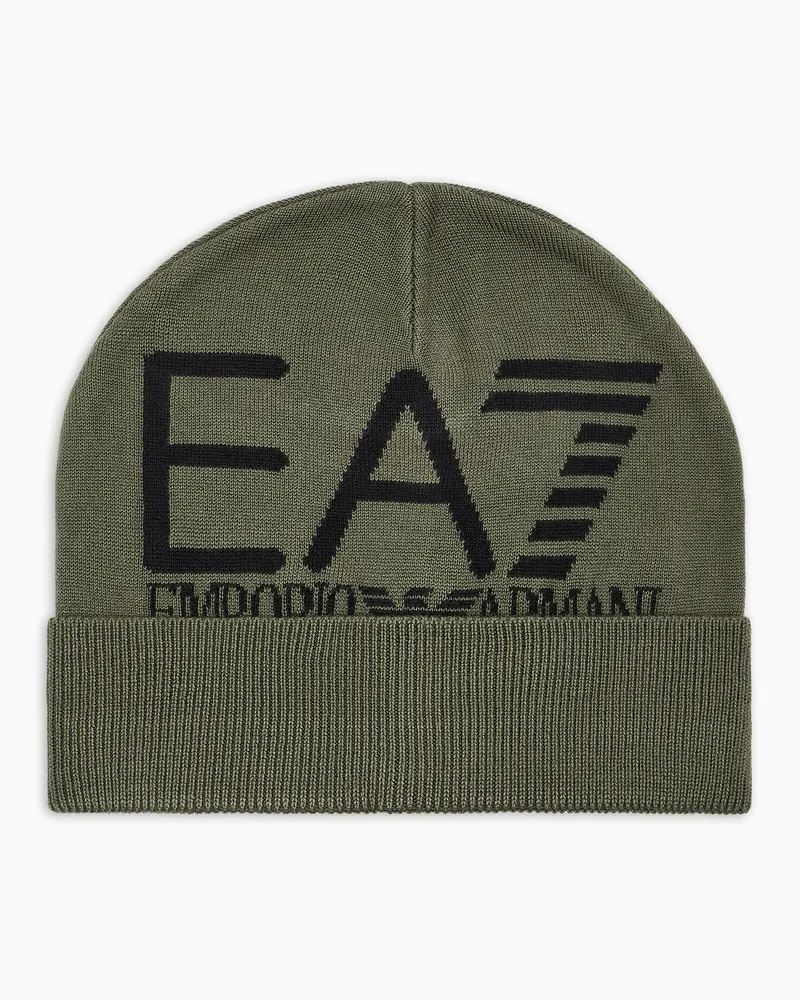 EA7 Visibility Beanie mit großem -Logo Grün