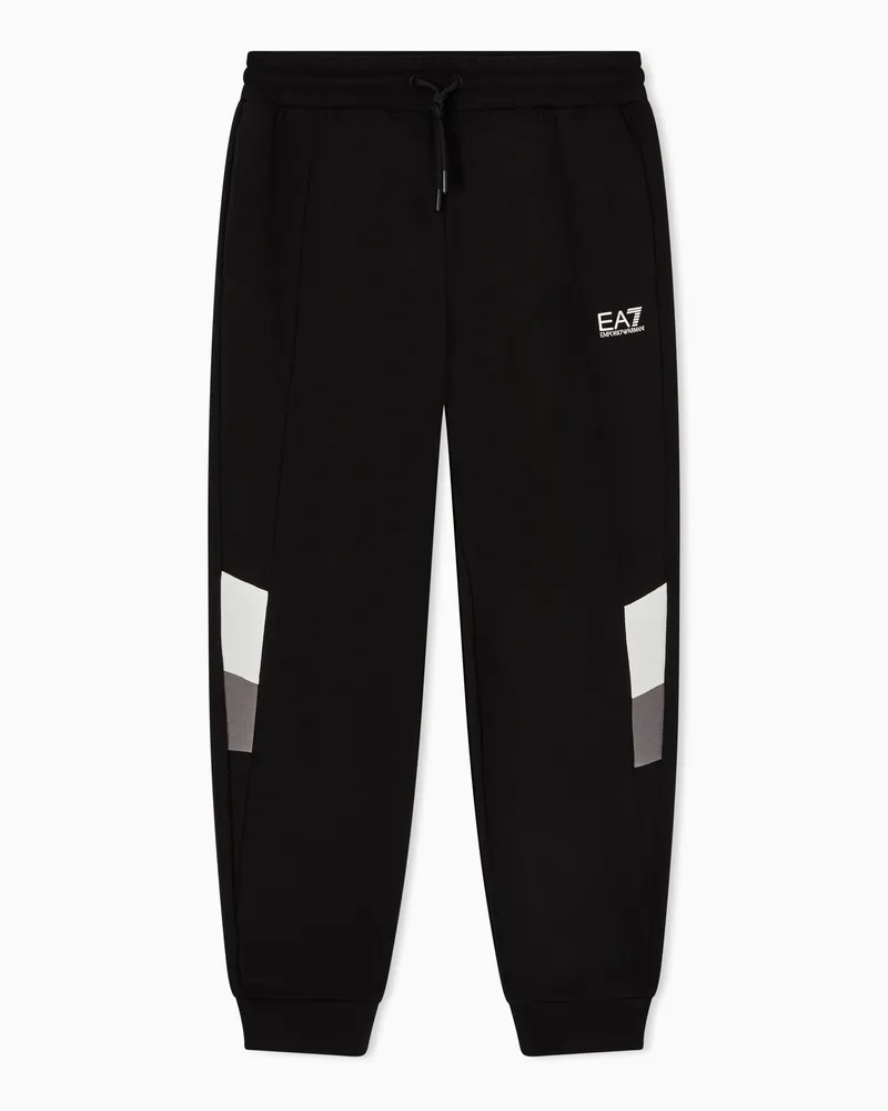 EA7 Summer Block Jogginghose aus reiner Baumwolle Schwarz