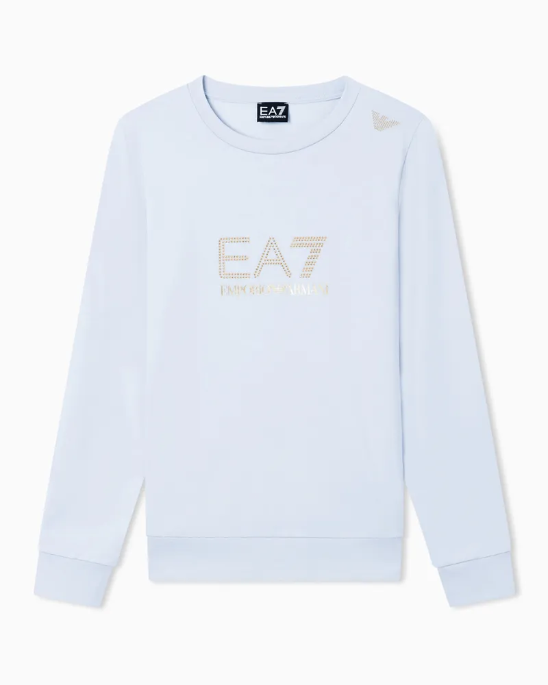 EA7 Evolution Sweatshirt mit Rundhalsausschnitt aus einer elastischen Viskosemischung Hellblau
