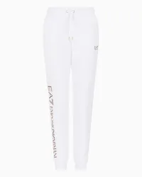 EA7 Shiny Jogginghose Aus Baumwollstretch Weiss