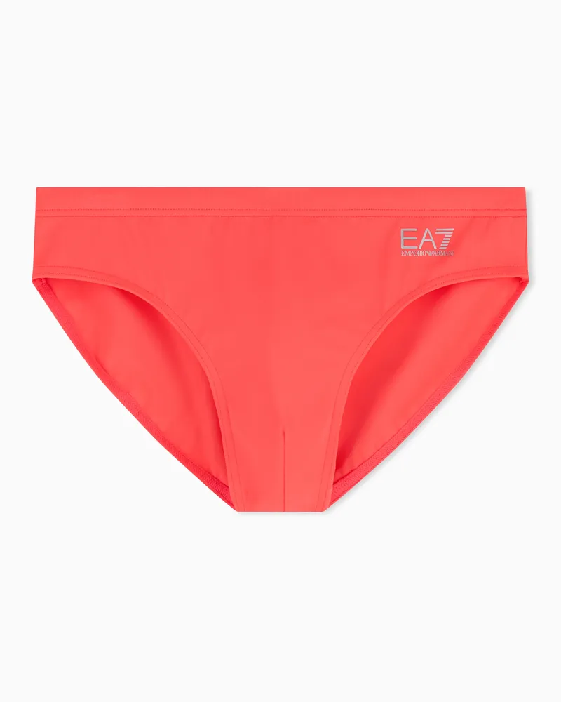EA7 Badehose aus elastischem Material als Slip mit Kordelzug Rot