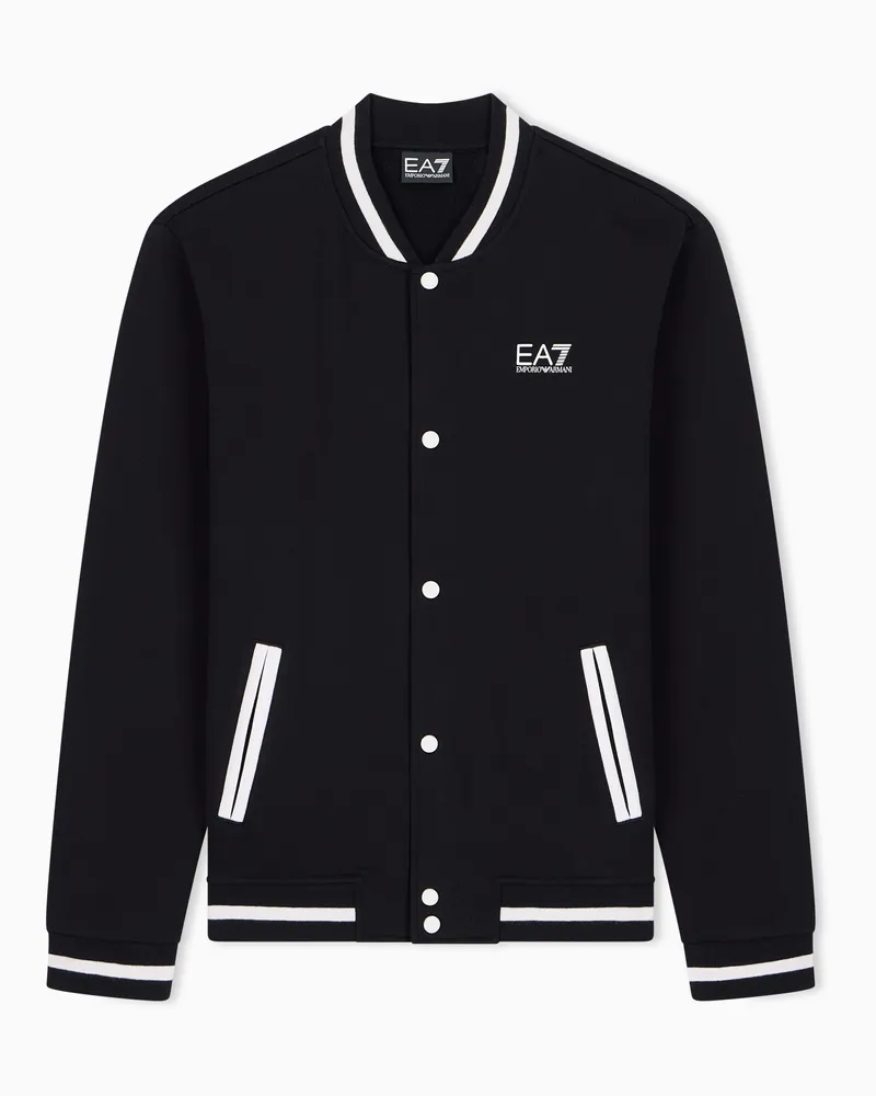 EA7 Regular Fit Sweatshirt Core Identity aus Baumwolljersey Schwarz