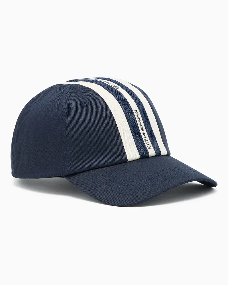 EA7 Cotton baseball cap Marineblau