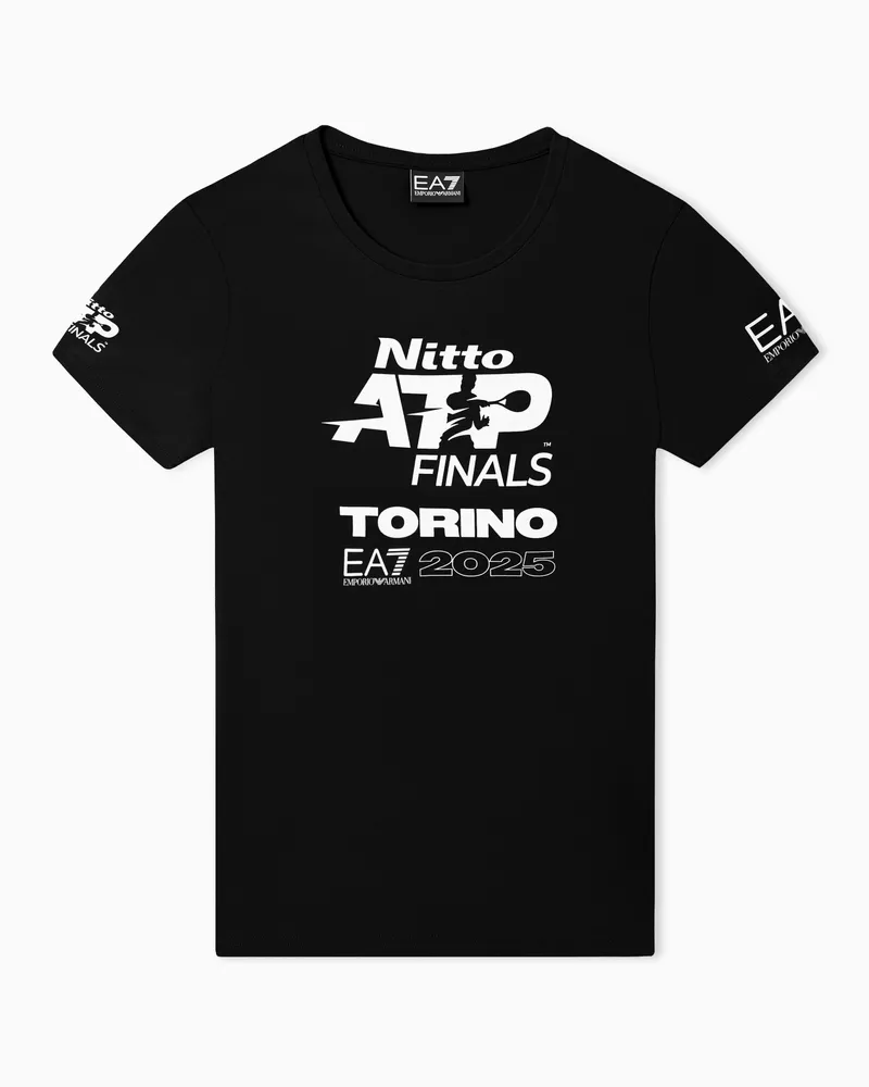 EA7 Nitto ATP Finals T-Shirt mit Rundhalsausschnitt und Event-Logo Schwarz