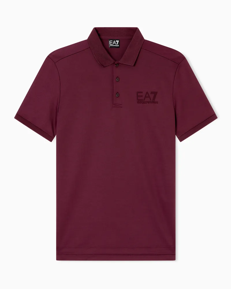 EA7 Lux Identity Pikee-Poloshirt aus einer Modalmischung Burgunderrot