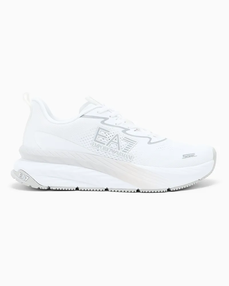 EA7 Sneaker Crusher Sonic aus Netzgewebe mit Dämpfung Weiß