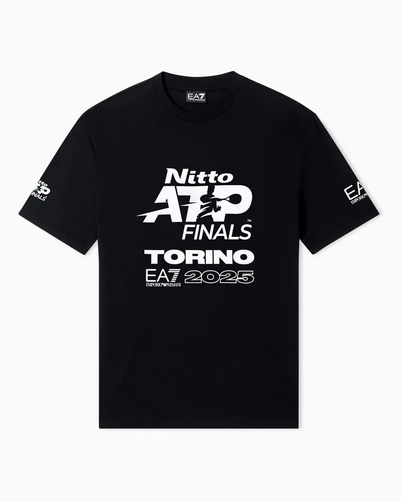EA7 Nitto ATP Finals T-Shirt mit Rundhalsausschnitt und Event-Logo Schwarz
