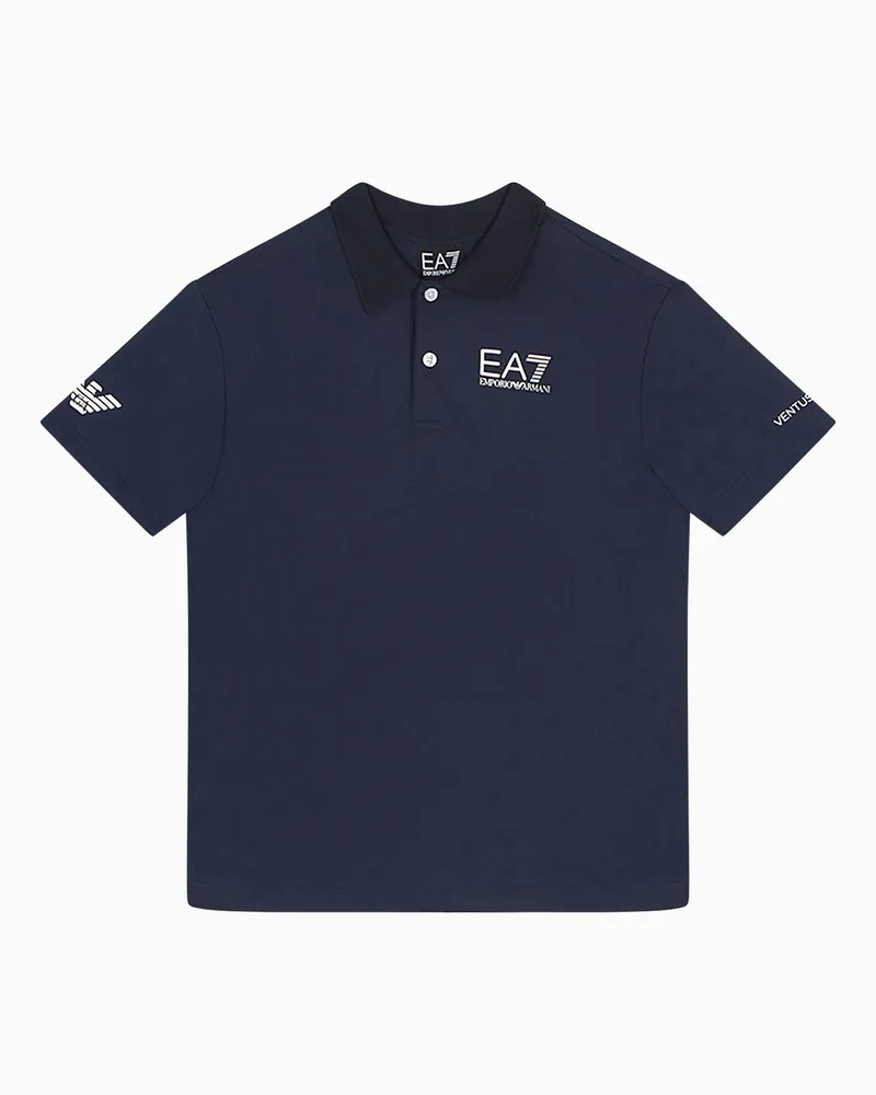 EA7 Tennis Pro Boy Poloshirt aus VENTUS7-Funktionsgewebe Marineblau