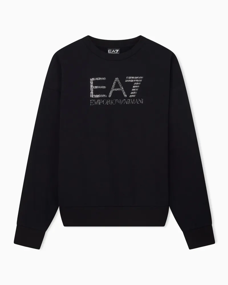 EA7 Sweatshirt Visibility im Oversize-Fit mit Logo-Print Schwarz