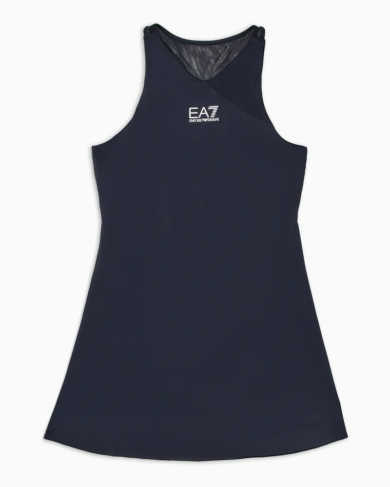 EA7 Tennis Pro Girl Kleid aus VENTUS7-Funktionsgewebe Marineblau