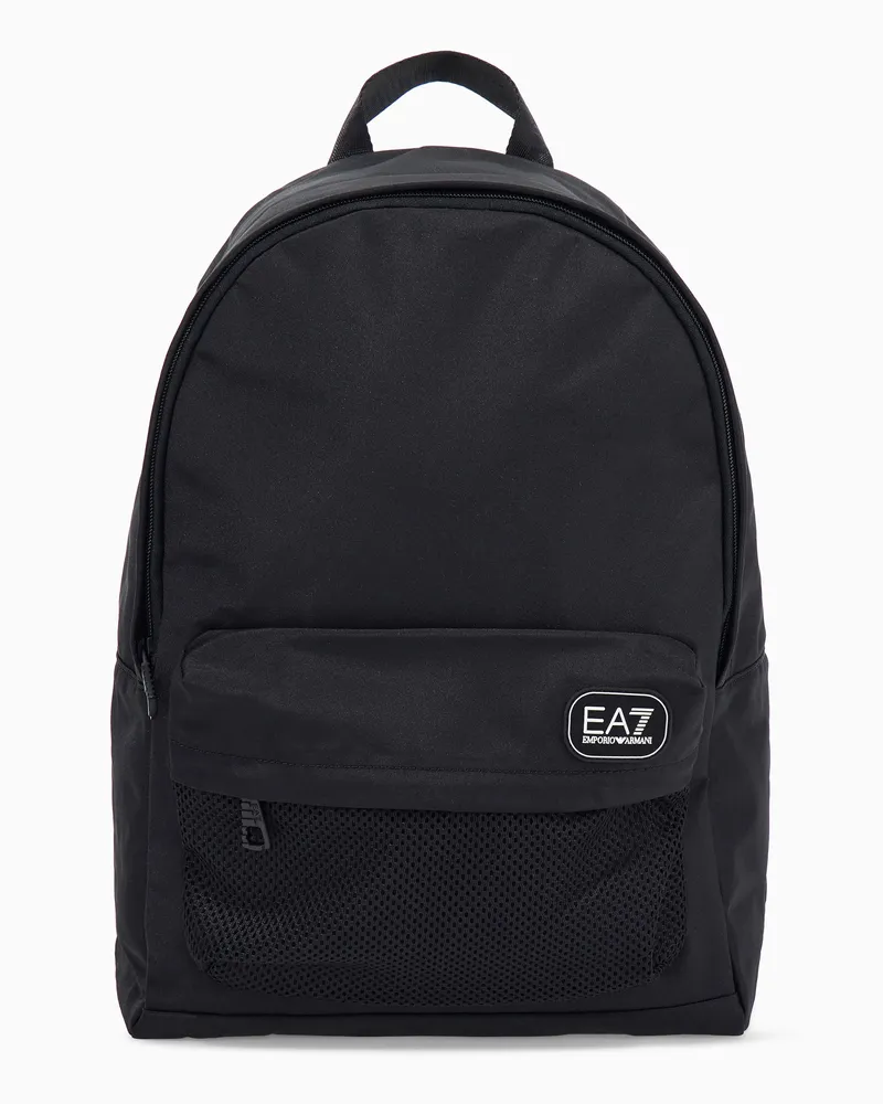 EA7 Rucksack mit gepolsterten Trägern und einer Netztasche Schwarz