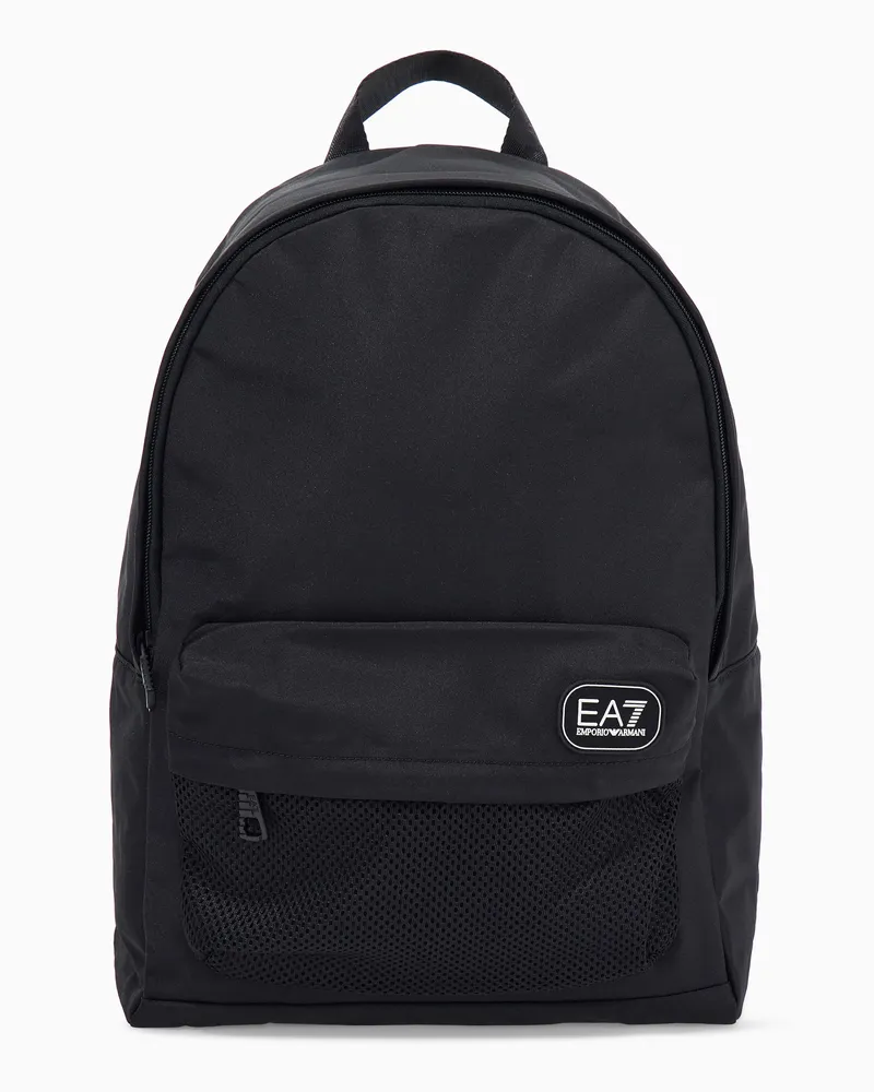 EA7 Rucksack mit gepolsterten Trägern und einer Netztasche Schwarz