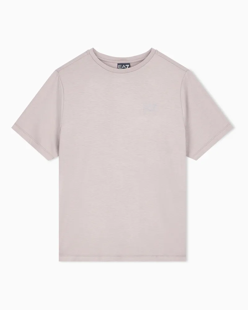 EA7 T-Shirt Natural Ventus 7 Regular Passform mit Rückenstreifen Grau