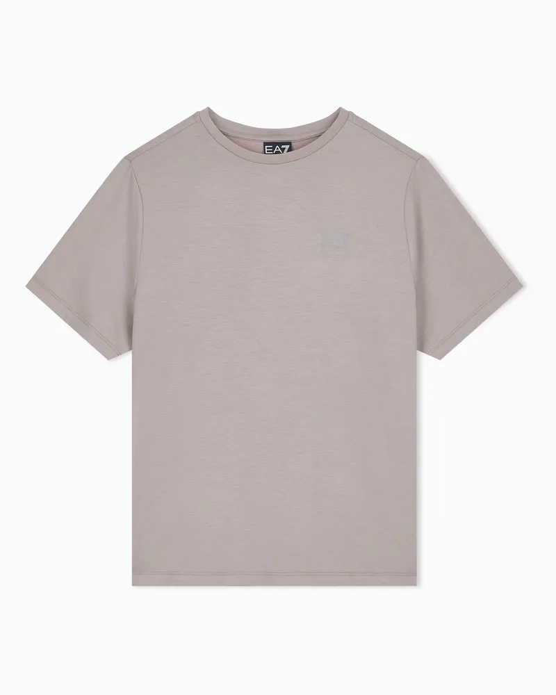 EA7 T-Shirt Natural Ventus 7 Regular Passform mit Rückenstreifen Grau