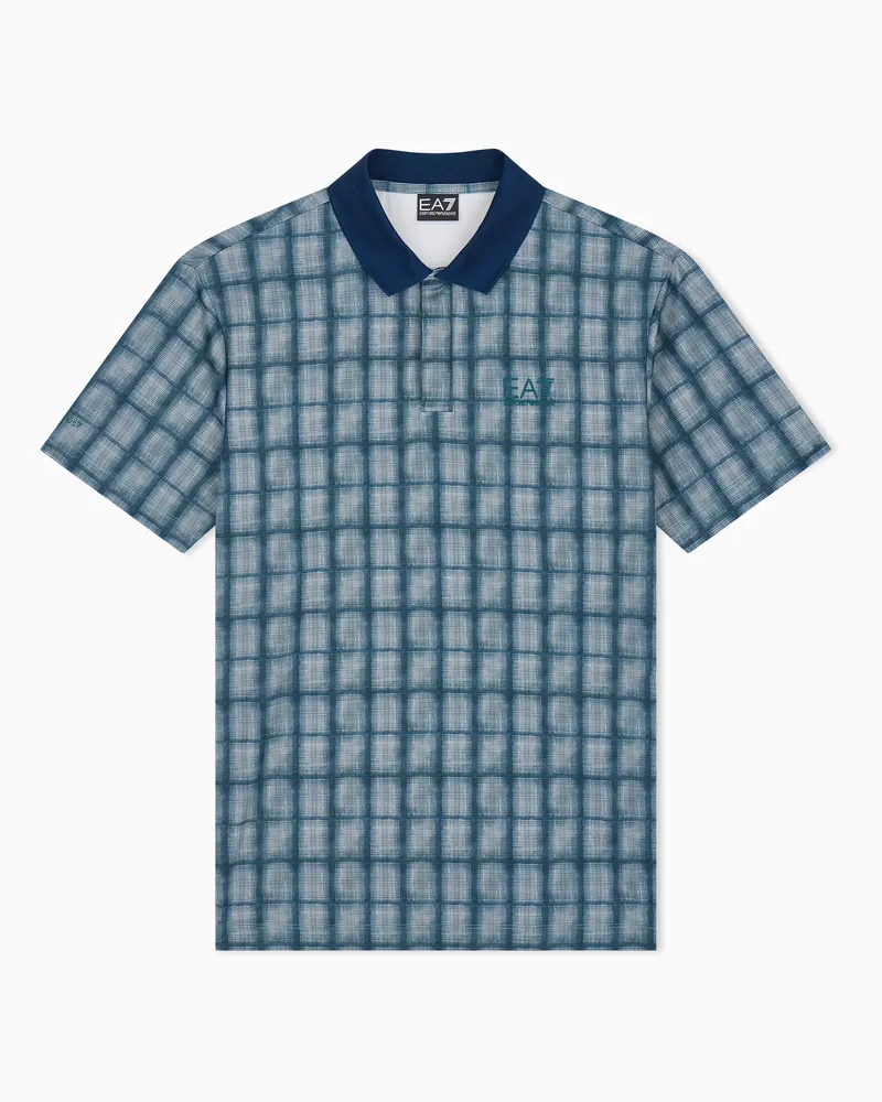 EA7 Poloshirt Golf Pro im Regular Fit aus Jersey mit Print Grün