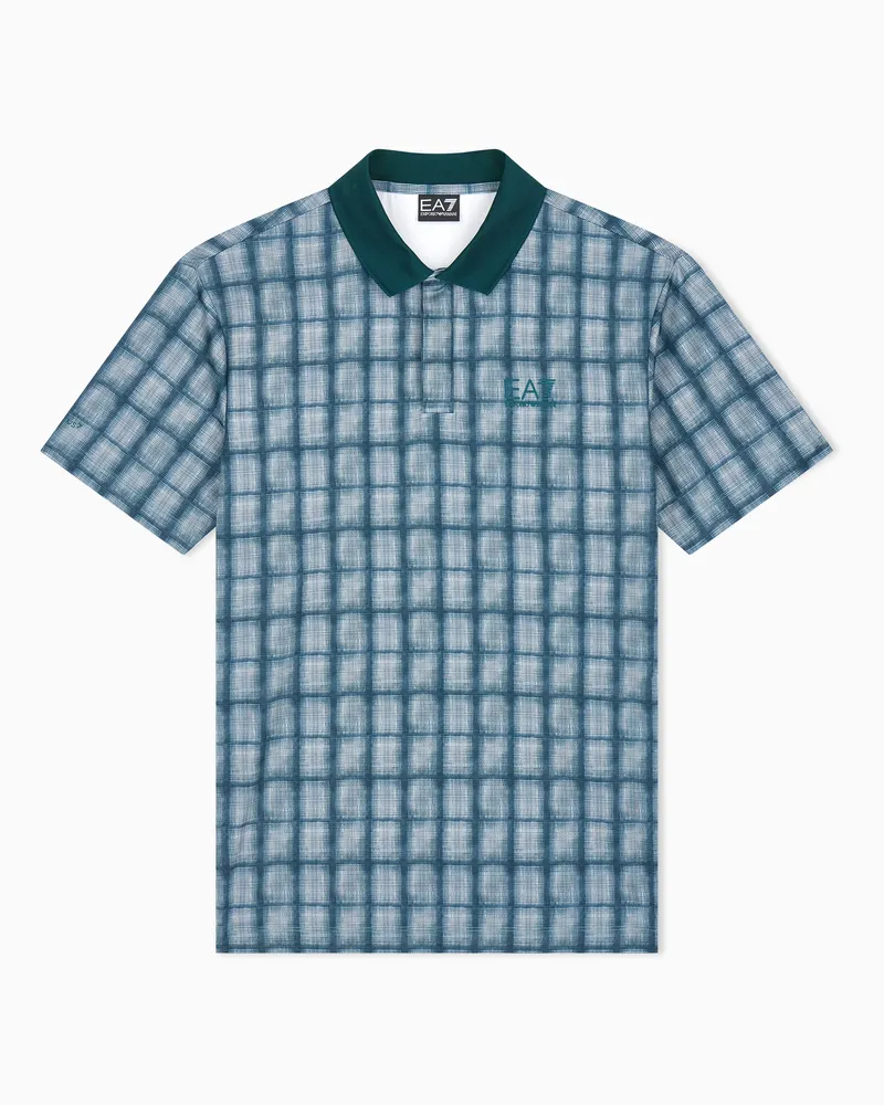 EA7 Poloshirt Golf Pro im Regular Fit aus Jersey mit Print Grün