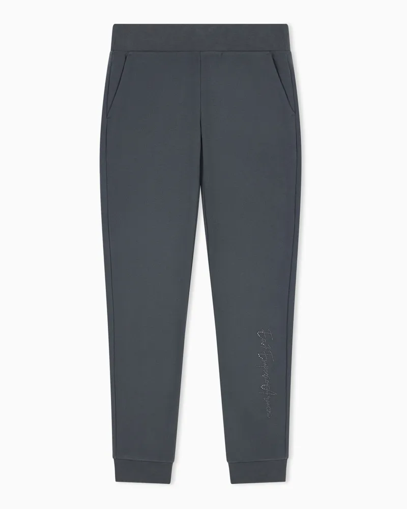 EA7 Trainingshose Logo Series Regular Fit aus Jersey Braun