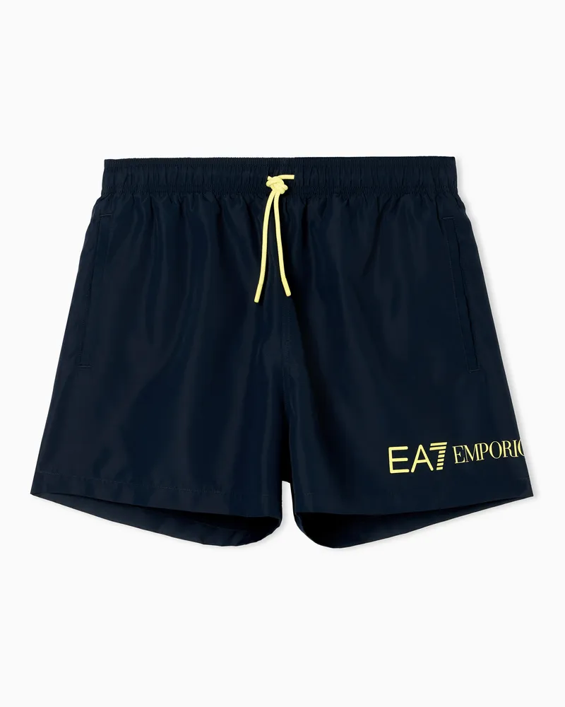 EA7 ASV Badeboxershorts mit Logo Blau